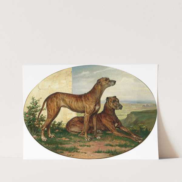 Two Great Danes in a Vast Landscape (1869) by Carl Reichert