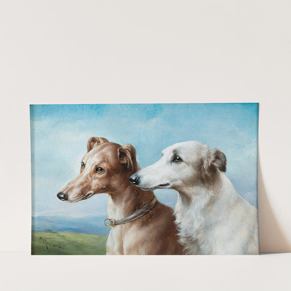 Two Greyhounds by Carl Reichert