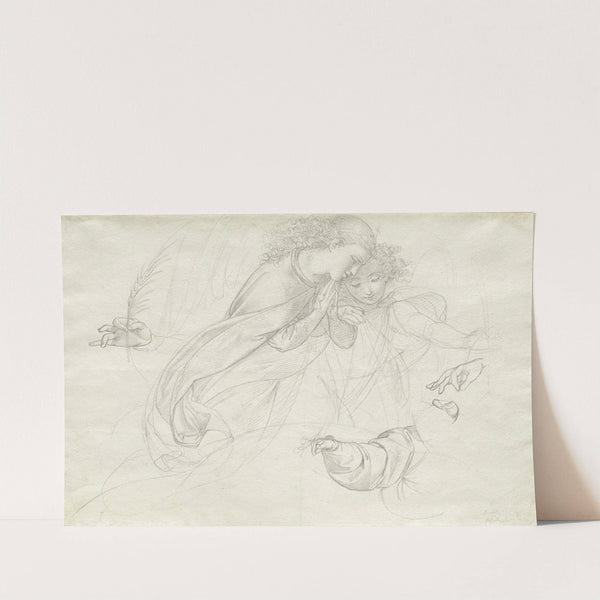 Two Grieving Angels (verso) by Johann Evangelist Scheffer von Leonhardshoff