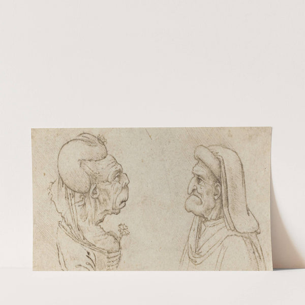 Two Grotesque Heads (1510s) by Francesco Melzi