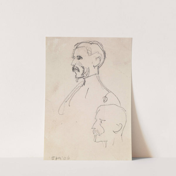 Two Head Studies in Profile by Sir John Everett Millais