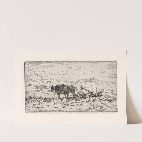 Two-horse plow in field (1846) by Charles Emile Jacque