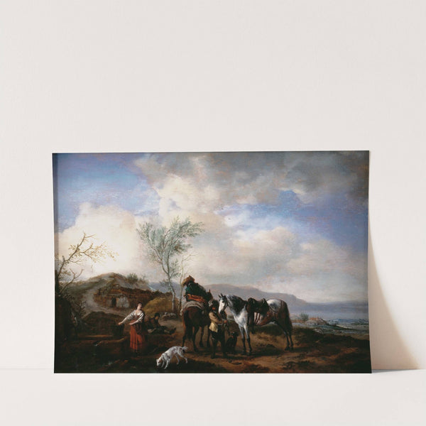 Two Horsemen near a Fountain by Philips Wouwerman