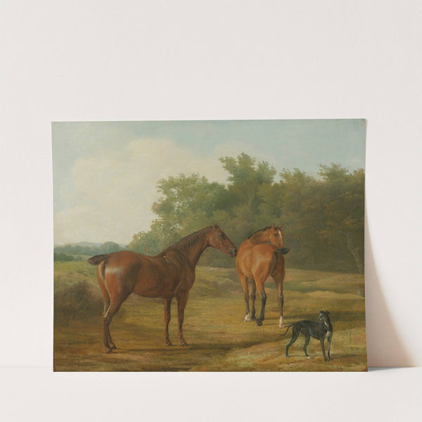 Two Horses And a Greyhound In A Landscape by Jacques-Laurent Agasse