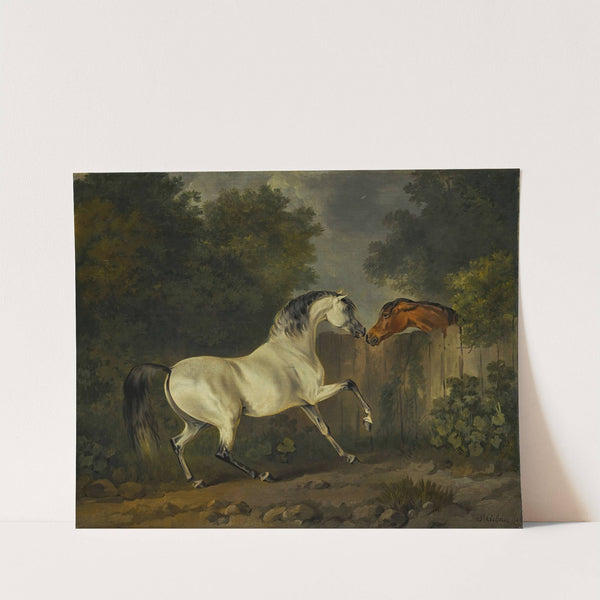 Two Horses By A Fence by Sawrey Gilpin