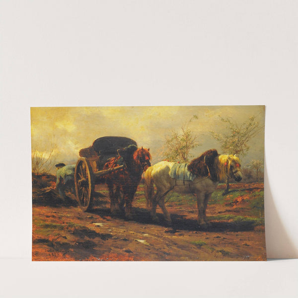 Two horses for a cart by Rosa Bonheur