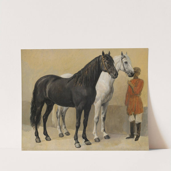 Two Horses Of Prince Anatole Demidoff (1813-1870) (1857) by Denis Auguste Marie Raffet