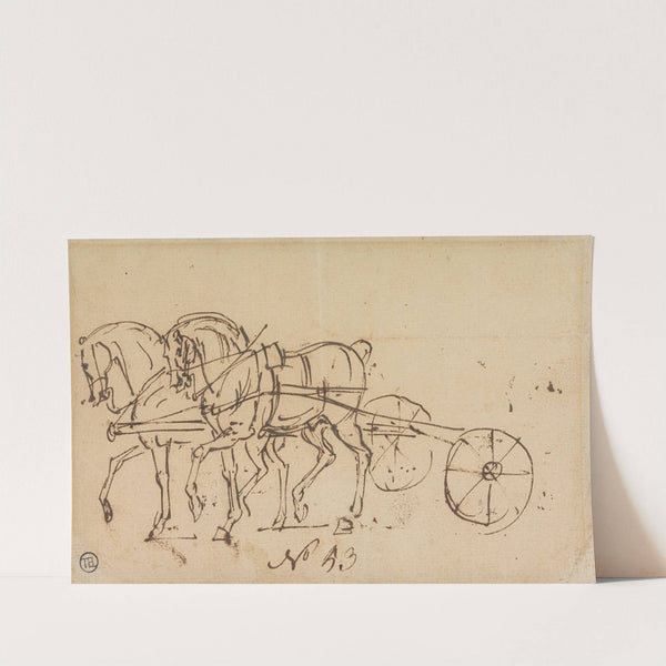 Two Horses Trotting in Harness by James Seymour