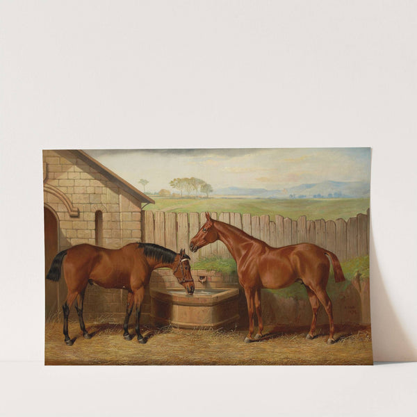 Two Hunters at a Water Trough by Edward Lloyd