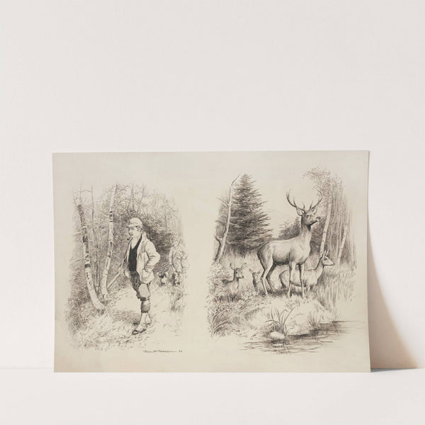 Two hunters walk through a forest (1896) by William Henry Walker