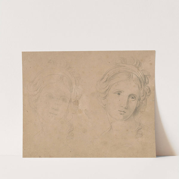 Two idealized women's heads by John Rubens Smith