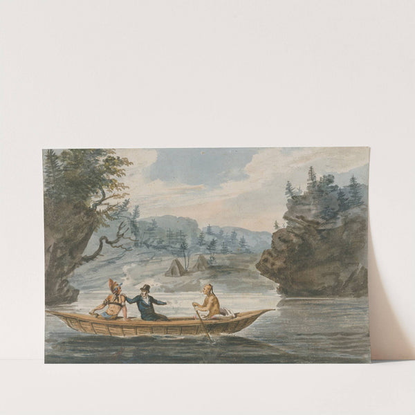 Two Indians and a White Man in a Canoe by Pavel Petrovich Svinin