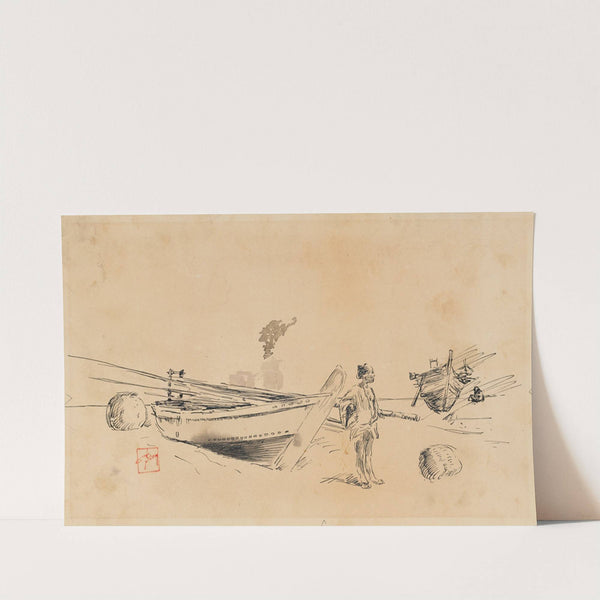 Two Japanese Fishing Boats On Shore (1867–1903) by Robert Frederick Blum