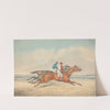 Two Jockeys Galloping Neck and Neck to Right by Henry Thomas Alken