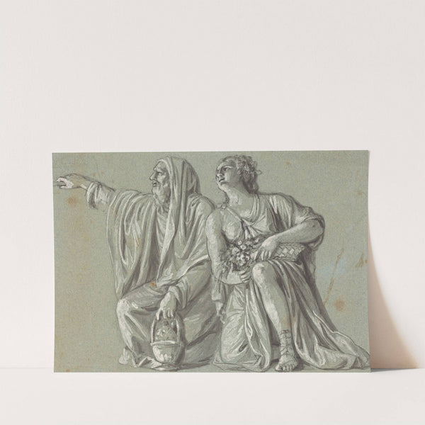 Two Kneeling Figures with Offerings by Roman 18th Century