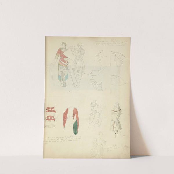 Two knights one with sword, the other with shield,1348; Various sections of armor by Stewart Watson