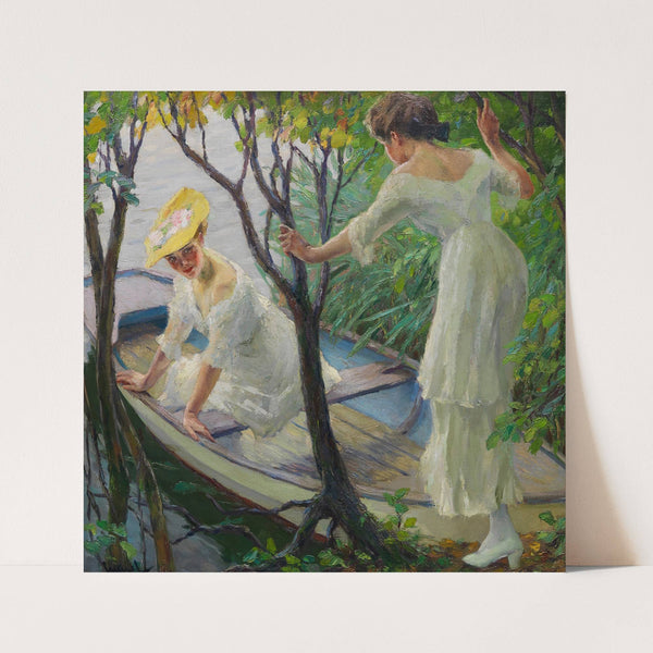 Two ladies in a boat (1910) by Edward Cucuel