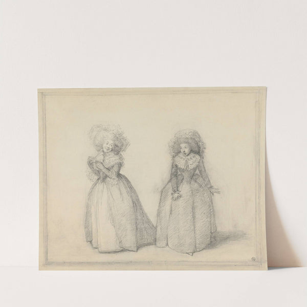 Two Ladies Standing in Conversation, Presumably a Scene from a Play by George Dance