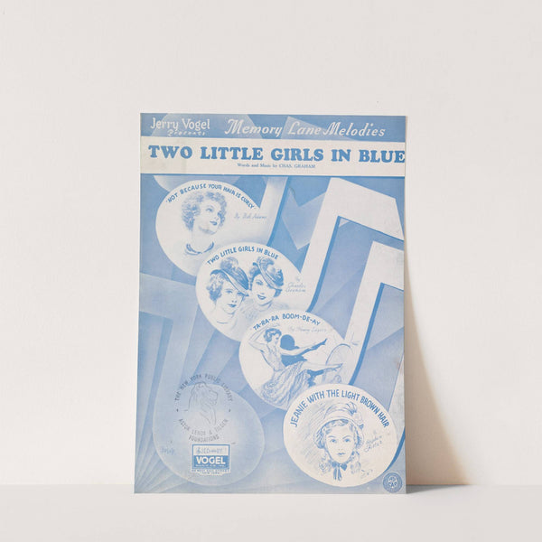 Two little girls in blue by Albert Wilfred Barbelle