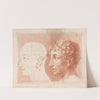 Two male heads in profile, one in schematic view. (1749-1849) by Louis-François Roubiliac