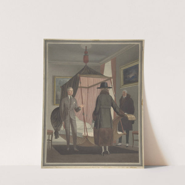 Two Man and a Woman in a Bedroom (1918) by Otto Friedrich Carl Lendecke