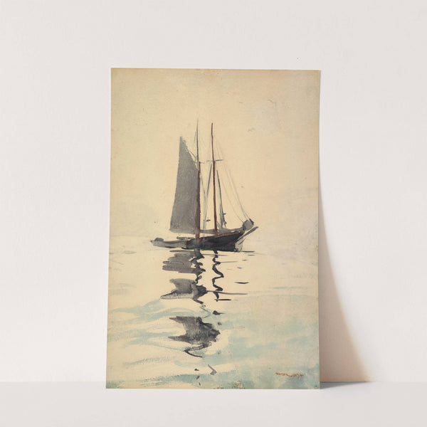 Two-masted Schooner with Dory by Winslow Homer