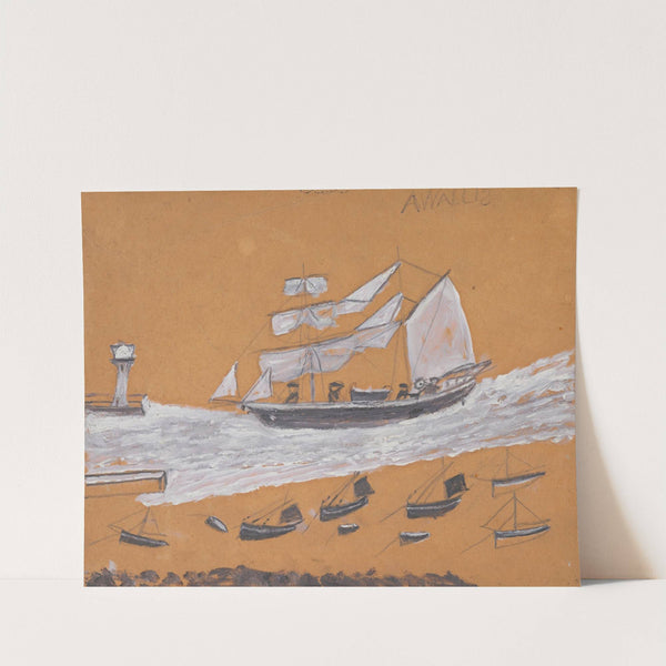 Two-master and fishing fleet by Alfred Wallis