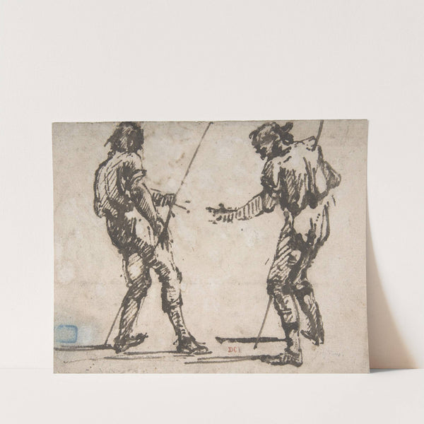 Two Men Holding Long Staffs by Giovanni Battista Piranesi