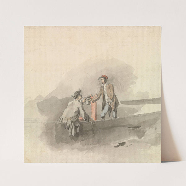 Two Men in a Boat Clinking Tankards by Nicholas Pocock