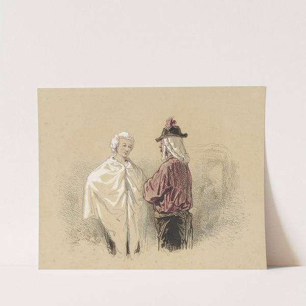 Two men in conversation by Paul Gavarni