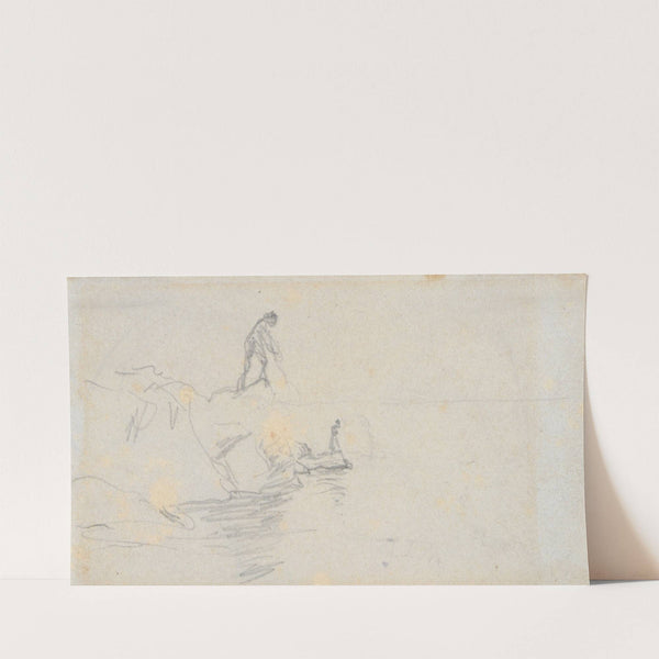 Two Men on a Rocky Shore (ca. 1854) by Jean-François Millet