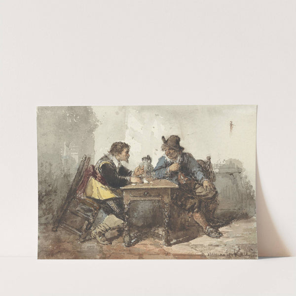 Two men sitting at a table by Herman Frederik Carel Ten Kate