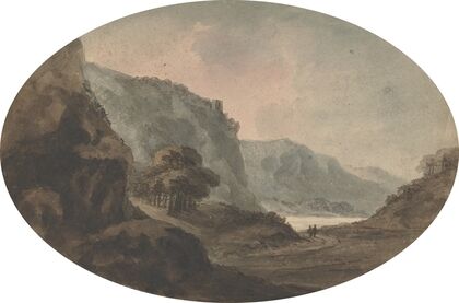 Two Men Walking in a Landscape