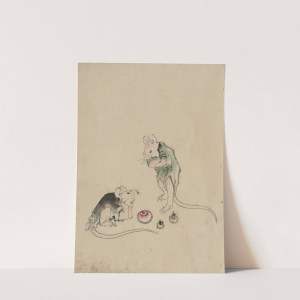 Two mice by Katsushika Hokusai