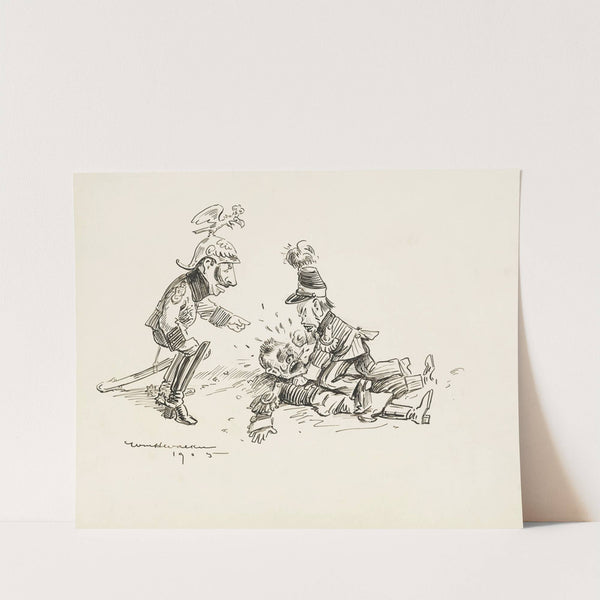 Two military leaders fight, watched by Kaiser Wilhelm II. (1905) by William Henry Walker