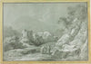Two Monks giving Water to a Woman and Child in the Wilderness