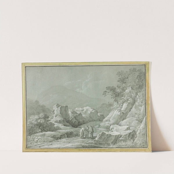 Two Monks giving Water to a Woman and Child in the Wilderness by Carlo Labruzzi