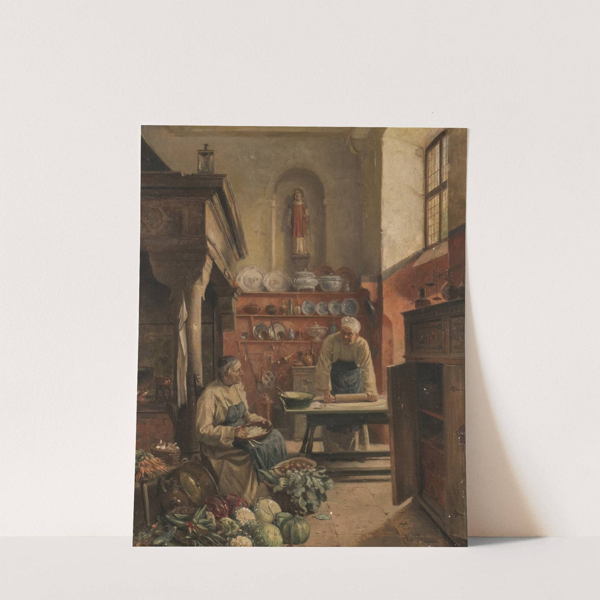 Two monks in the monastery kitchen by Vincent Stoltenberg Lerche
