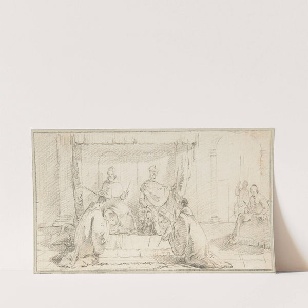 Two Monks Kneeling before a Doge and an Emperor (Doge Ziani and Emperor Barbarossa) (1696–1770) by Giovanni Battista Tiepolo