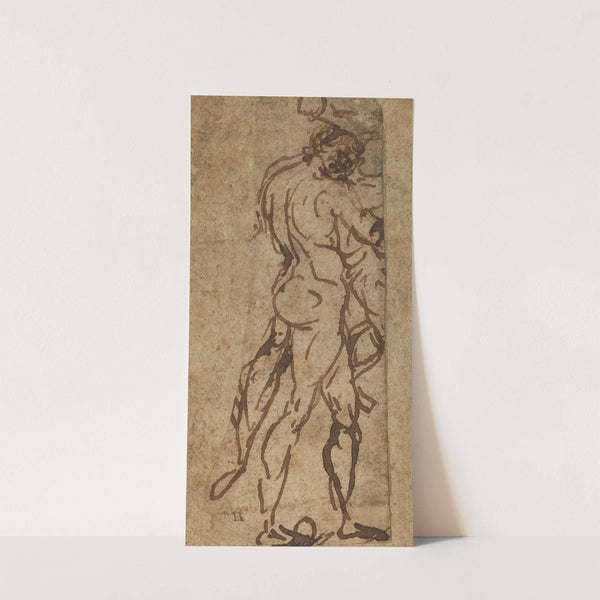 Two Nudes Fighting by Michelangelo