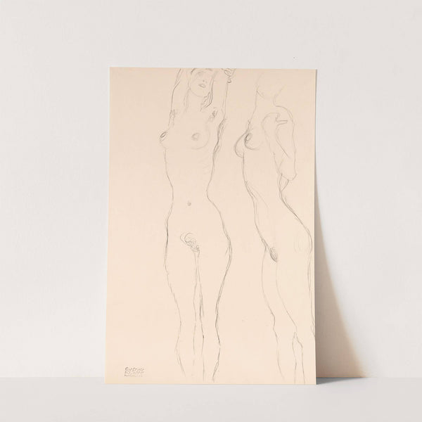 Two Nudes, the Left One with Raised Arms (1916-1917) by Gustav Klimt