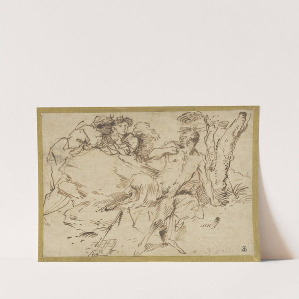 Two Nymphs and a Satyr by Giovanni Benedetto Castiglione
