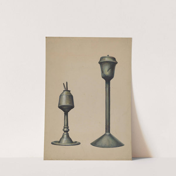 Two Oil Lamps by Walter Hochstrasser