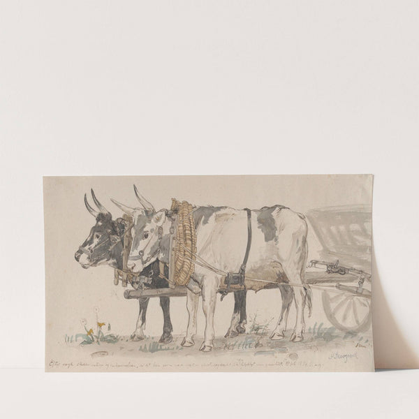 Two Oxen Pulling a Cart (1874) by P. C. Skovgaard