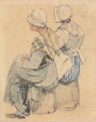 Two Peasant Girls, Seated (ca. 1841)