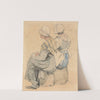 Two Peasant Girls, Seated (ca. 1841) by Samuel Prout