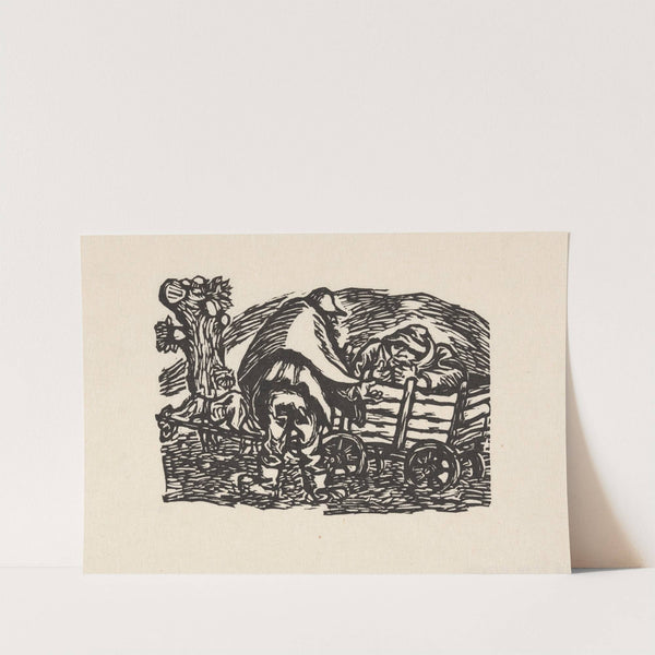 Two Peasants and a Cart (1910) by Ernst Barlach