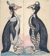 Two penguins , male and female