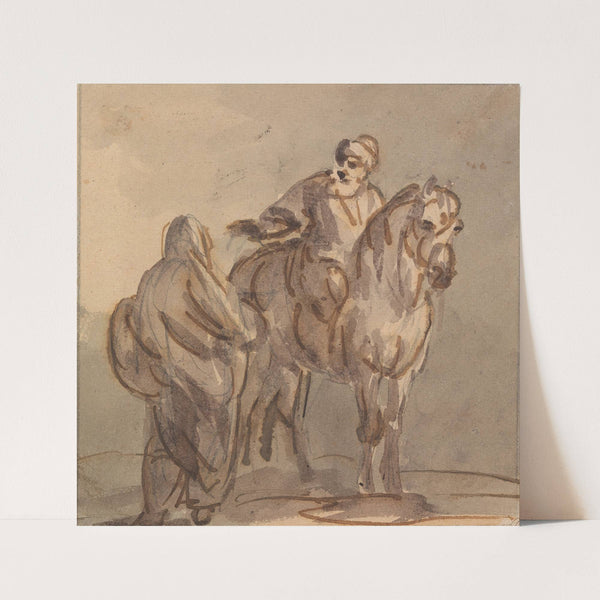 Two People: One Standing, One Seated on a Horse (1760) by Sawrey Gilpin