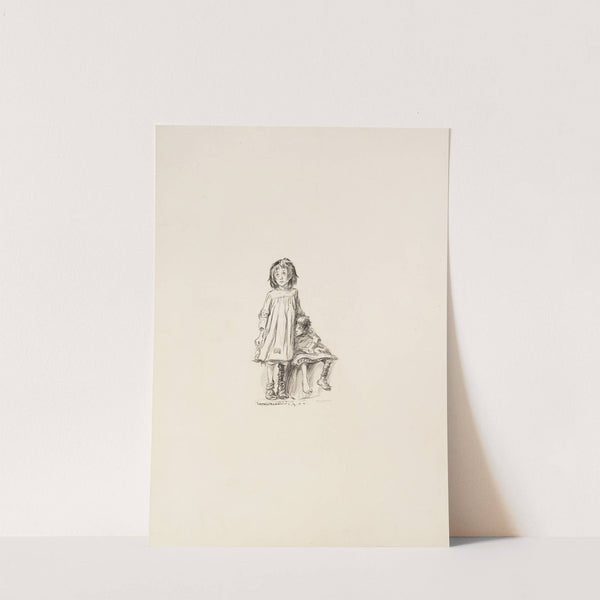 Two poor children dress in ragged clothes. (1900) by William Henry Walker